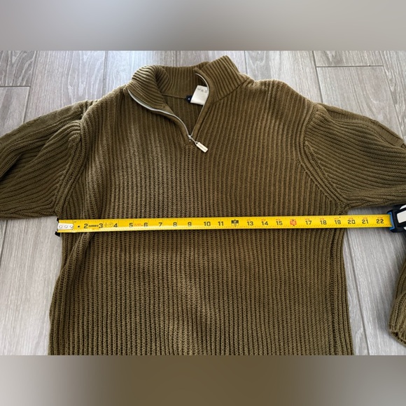 Kapalua|Olive thick knit ribbed sweater,quarter zip•••boho style,size medium - Picture 11 of 11